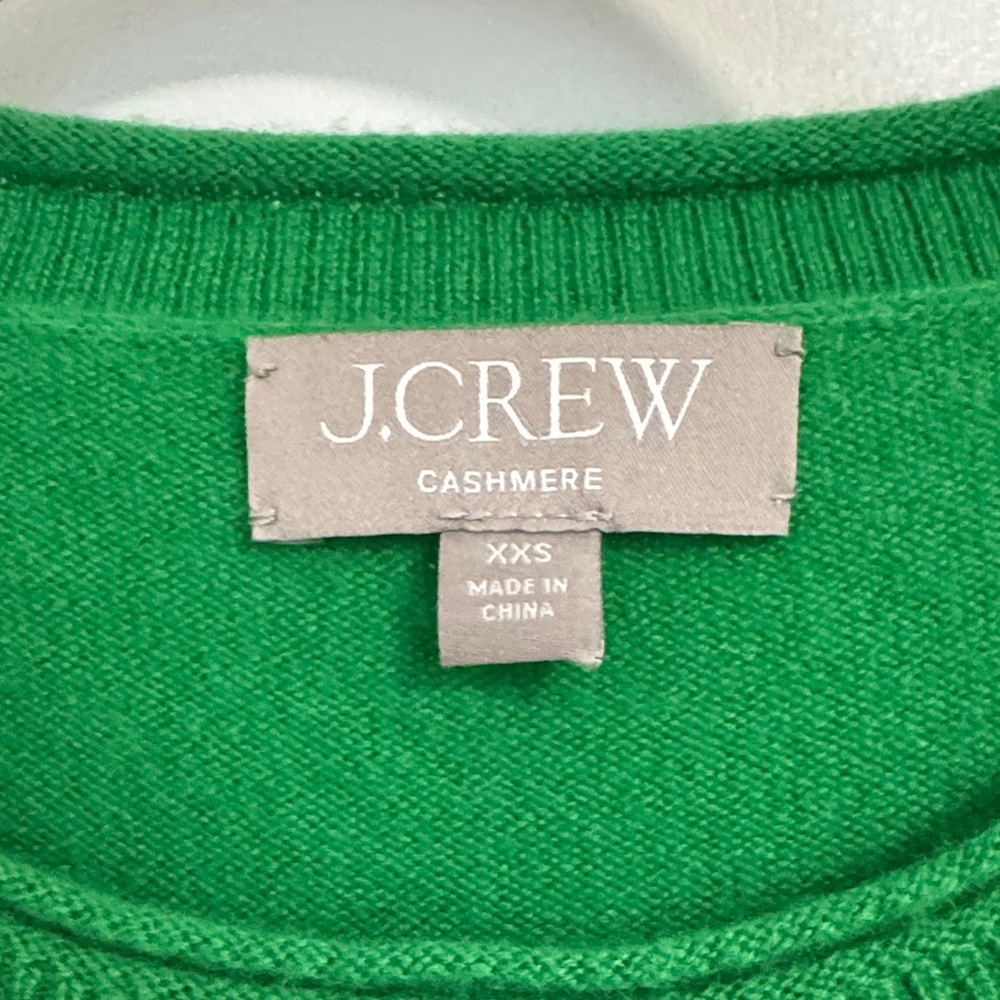 J. Crew Green Short Sleeve Cashmere Tee - Picture 2 of 4